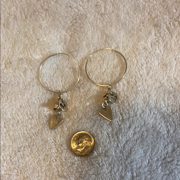 Sterling Silver hoops with charms - Picture 3 of 3